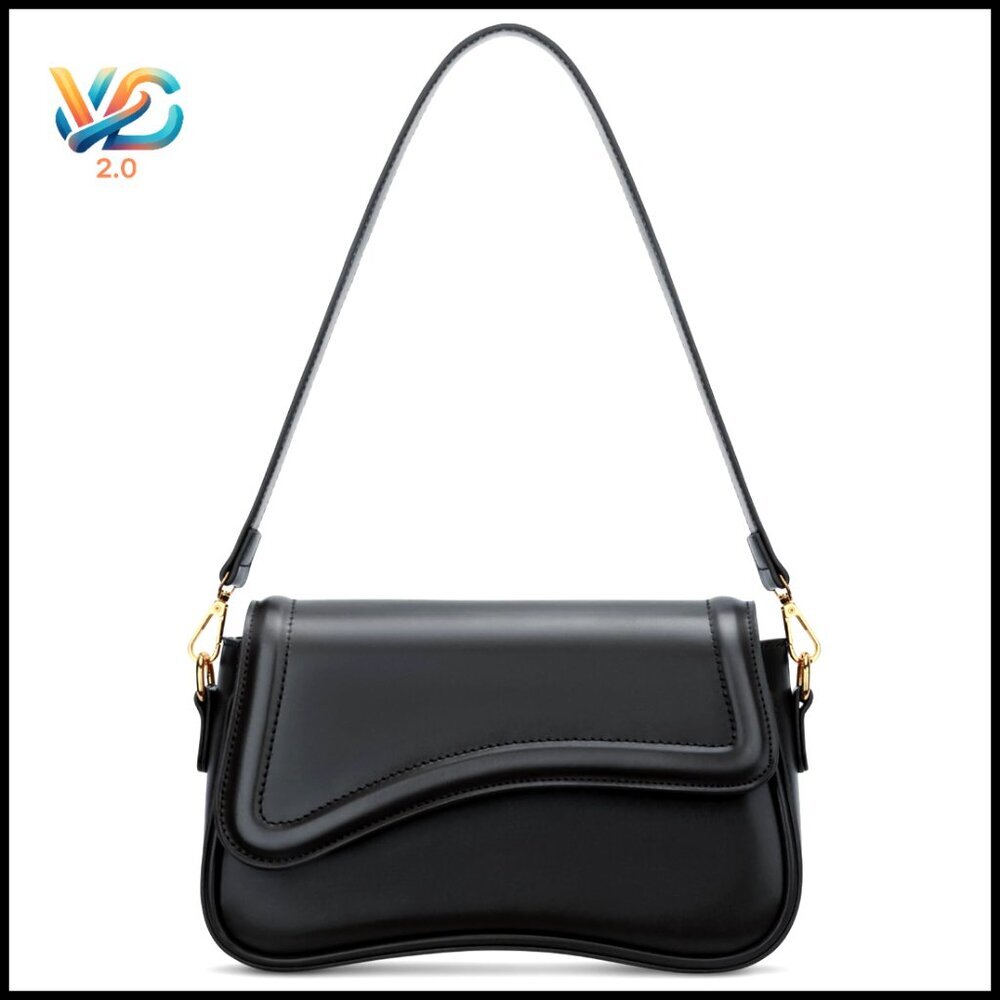 Chic Faux Leather Shoulder Bag Removable Strap Crossbody Clutch Hobo